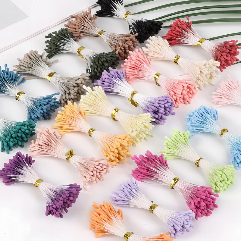 CCINEE 2000pcs Floral Stamens for Flowers, 3mm Artificial Flower Stamens Pistil for Flower Buds Craft Making Decoratiaon DIY Floral Picks Embellishments 20 Colors - Image 4