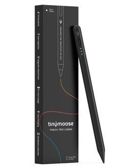 TinyMoose Active Digital Stylus Pen Pencil Pro Lumin 2nd generation iPad Pen with Fast Charging & Palm Rejection For Apple iPad 2018 and Later Black Edition  - Image 1