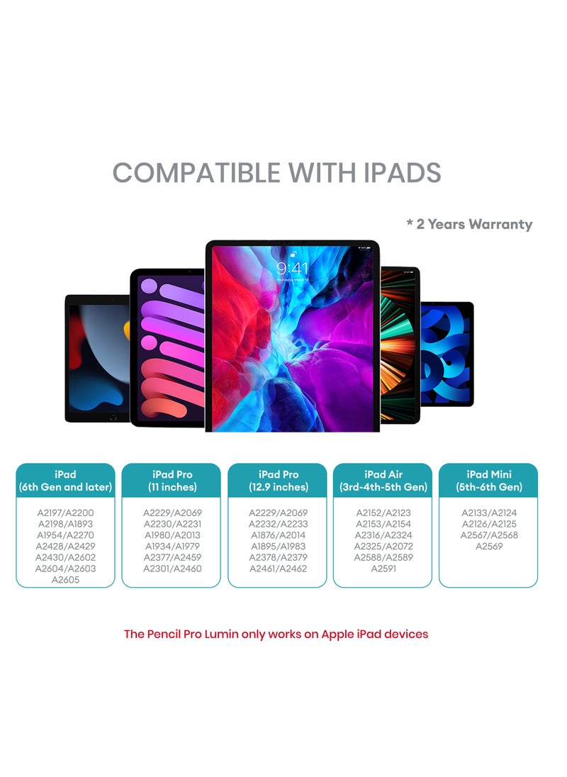TinyMoose - Active Digital Stylus Pen Pencil Pro Lumin 2nd generation iPad Pen with Fast Charging & Palm Rejection For Apple iPad 2018 and Later Black Edition - Image 1