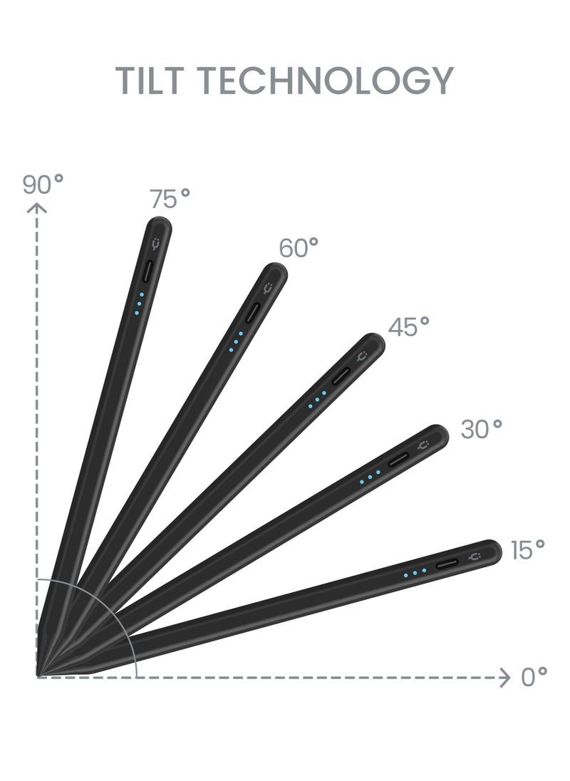 TinyMoose - Active Digital Stylus Pen Pencil Pro Lumin 2nd generation iPad Pen with Fast Charging & Palm Rejection For Apple iPad 2018 and Later Black Edition - Image 1