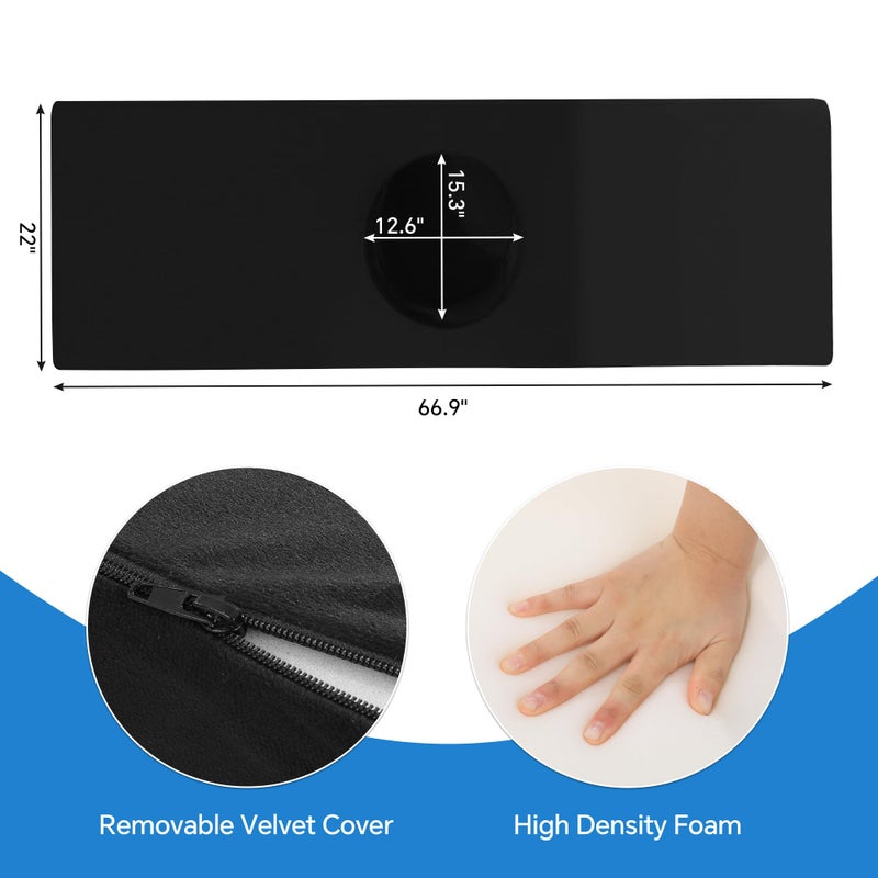 HOMBYS BBL Bed After Surgery for Sleeping with Hole,High Density Foam BBL Mattress with Hole,Brazilian Butt Lift Recovery Pillow After Surgery with Removable Cover (67x22x6.3in) - Image 3