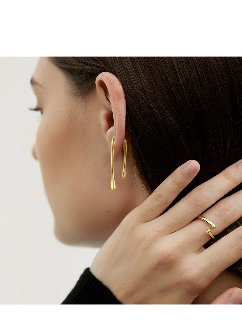 إكسفور الأقراط النسائية ، الأقراط الذهبية التي تدفق سو ، قطرات المياه التي تعلن سو تدفق الأقراط ، البوهيمي التي تعلن سو تدفق الأقراط ، الأقراط المضادة للحساسية ، المجوهرات للفتيات هدية (1 زوج) - Image 2