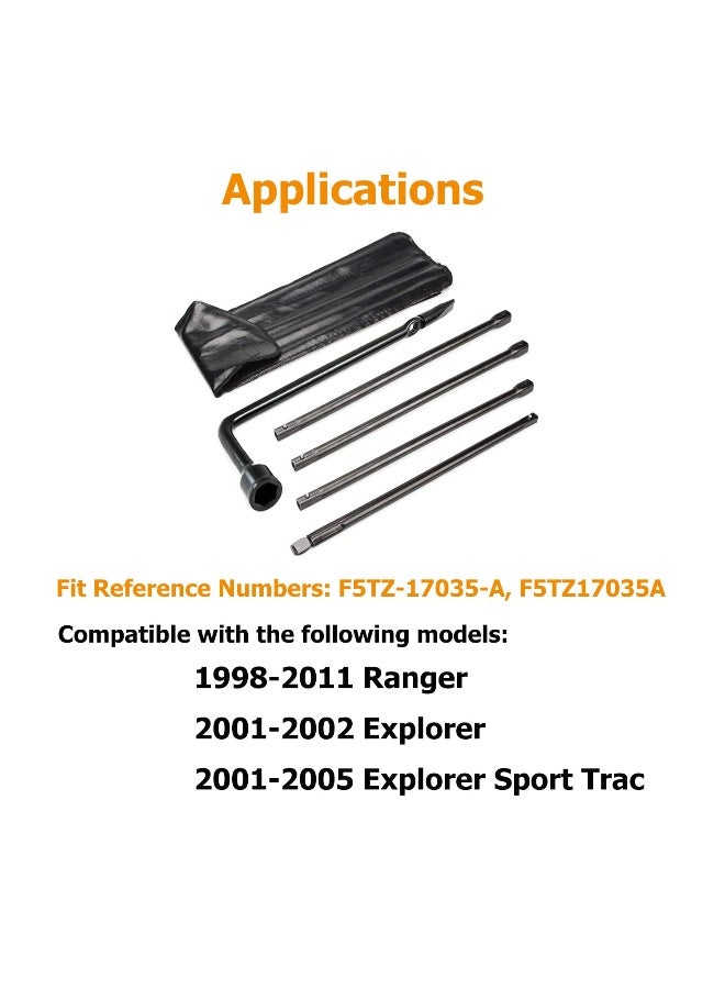 Dr.Roc DrRoc Spare Tire Tool Kit with Wheel Lug Wrench Spare Tire Kit Compatible with Ford Ranger 19982011 Explorer 20012002 Explorer Sport Trac 20012005 - Image 2