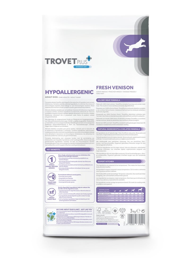 Trovet Trovet Plus Adult Dog Hypoallergenic Venison Veterinary Diets 10kg - Image 3