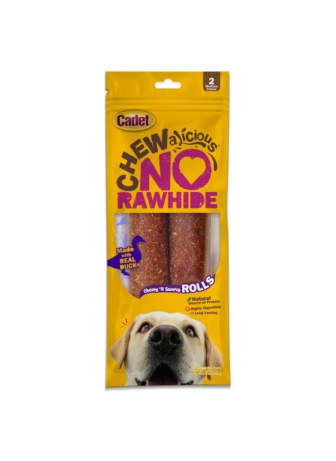 Cadet Cadet Chewalicious Chewy 'N Savory Rolls with Real Duck, Rawhide-Free Healthy Dog Chews, Limited-Ingredient Dog Treats & Long-Lasting Chew Treats for Dogs, Duck Flavor, 2 Pack  - Image 1