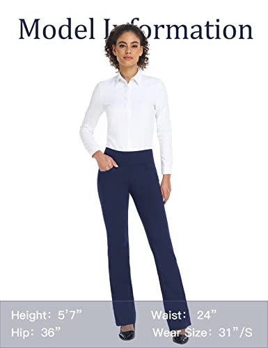 Safort 28" 30" 32" 34" Inseam Regular Tall Bootcut Yoga Pants, 4 Pockets, UPF50+, Blue, XL - Image 5