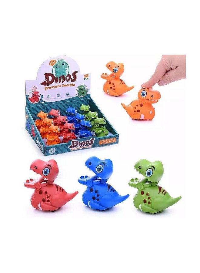 Bluebell Orange Press and Go Vehicles Toy for 1, 2, 3 Year Old Boy & Girl | Baby and Toddlers Bath Toys | Press & Go Crawling Toys for Kids -Multicolor (Pack of 4) (Dinosaur Toy). - Image 1