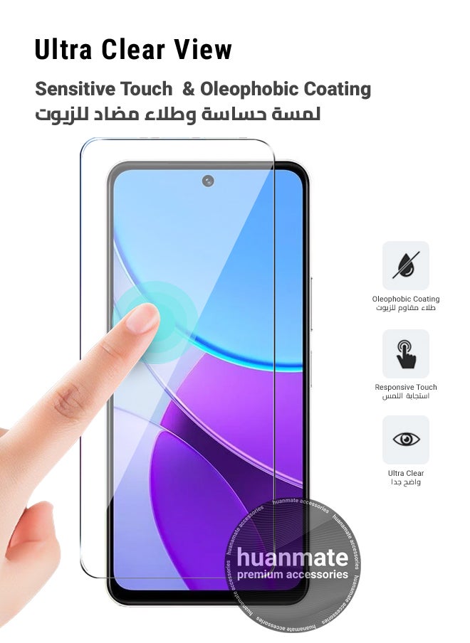 huanmate - 2 Pieces Vivo Y19s Tempered Glass Screen Protector – High Transparency, Delicate Touch, Anti-Explosion, Smooth Arc Edges, Easy Installation, Screen Protector for Vivo Y19s - Image 1