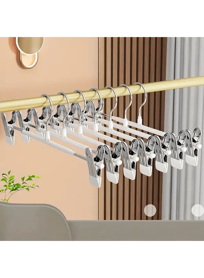 Pink Heavy Duty Iron Pants Hangers 4 Pack With Non Slip Hooks Curved Space Saving - Image 1