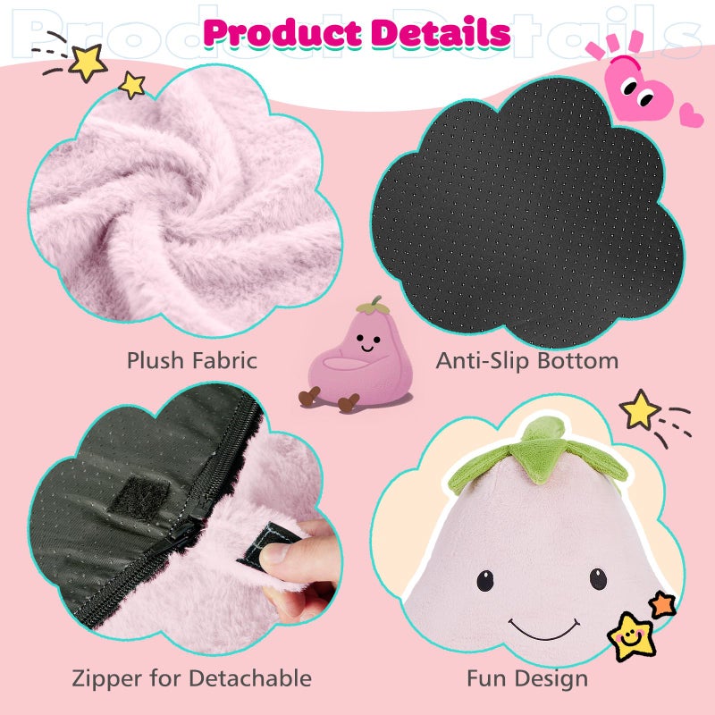 DUMOS Kids Bean Bag Chair, Stuffed Toddler Couch with Faux Rabbit Fur Cover for Teens & Kids, Comfy Lazy Sofa Chair for Reader, Living Room, Bedroom, Aged 4-12 Years, 31 Inch, Pink - Image 5