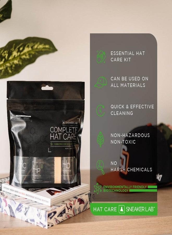 SNEAKER LAB Complete Hat Care Kit | Includes Hat Cleaner, Deodorizer, Protector Brush | Perfect for Most Materials | 50 ml Bottles - Image 2