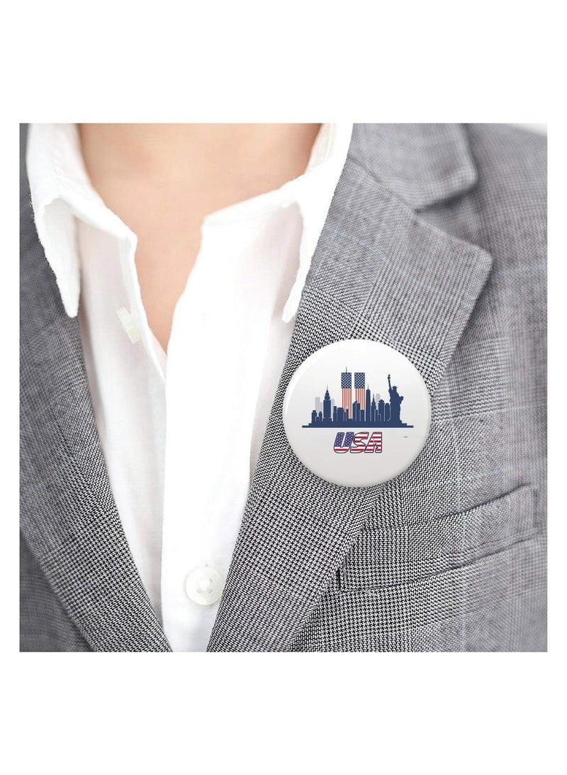 PRINTSHOP4ME USA Flag Button Badge Pin–Quality Metal Pinback|Classic USA Design|Ideal For Memorial Day|Round Pinback|Great For Events, Gifts&Everyday Use - Image 3