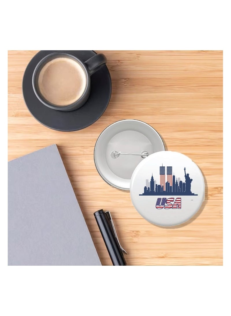 PRINTSHOP4ME USA Flag Button Badge Pin–Quality Metal Pinback|Classic USA Design|Ideal For Memorial Day|Round Pinback|Great For Events, Gifts&Everyday Use - Image 5