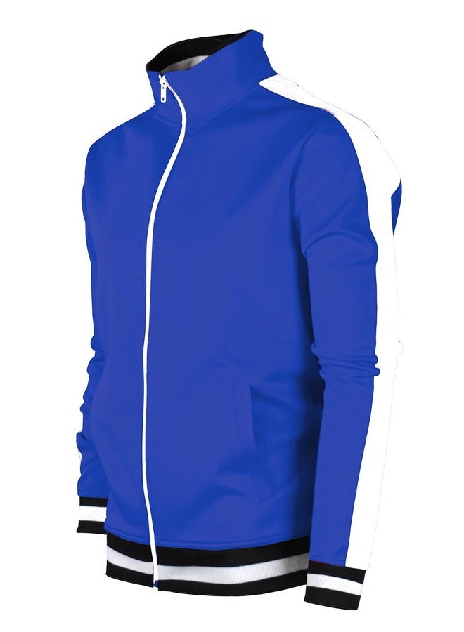 SCREENSHOT Mens Urban Hip Hop Premium Track Jacket - Slim Fit Side Taping Sportswear Urbanwear Streetwear Top, S51700-royal, L - Image 1