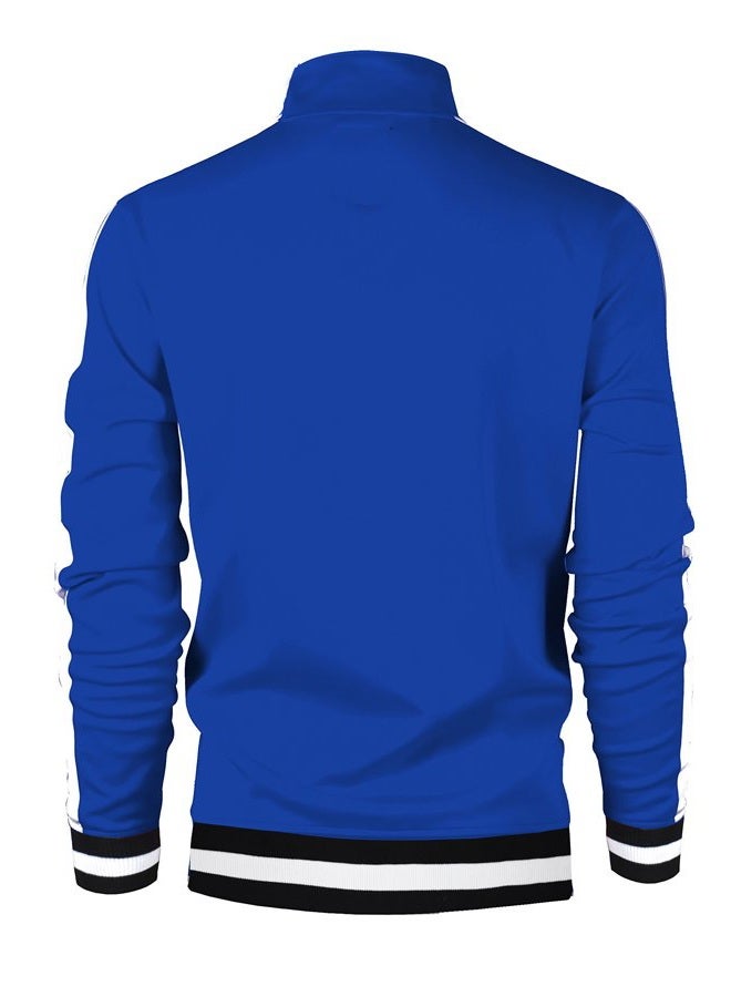 SCREENSHOT Mens Urban Hip Hop Premium Track Jacket - Slim Fit Side Taping Sportswear Urbanwear Streetwear Top, S51700-royal, L - Image 3