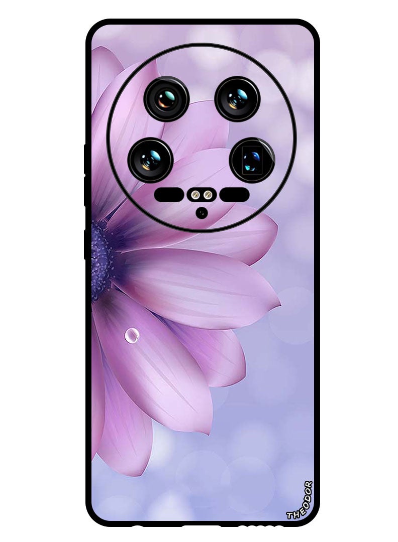 Theodor Protective Case Anti Scratch Shock Proof Bumper Cover For Xiaomi 14 Ultra Purple Flower - Image 1