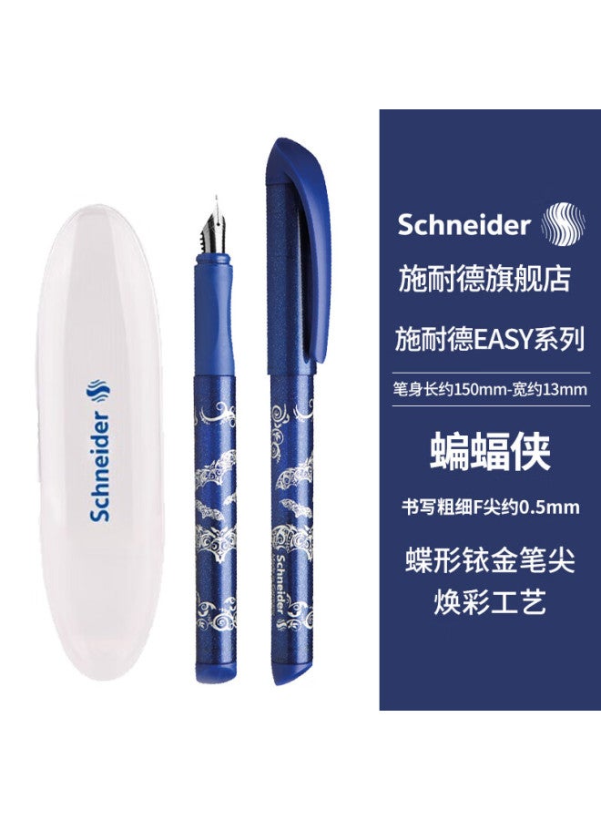 شنايدر Schneider قلم حبر، قلم كتابة ممارسة للمكتب للطلاب والكبار للصف الثالث والرابع، قلم توقيع حبر برأس F، هدية عيد ميلاد للأطفال، مستلزمات العودة إلى الموسم، سلسلة Easy - Batman 162083 - Image 1