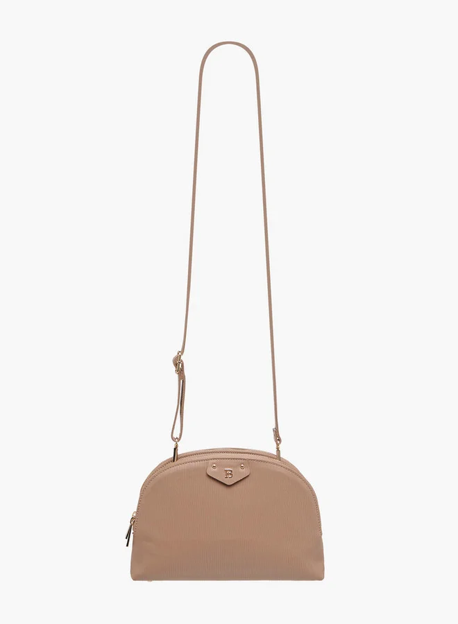Flora Bella By Shoexpress Women's Textured Dome Bag with Detachable Strap and Zip Closure