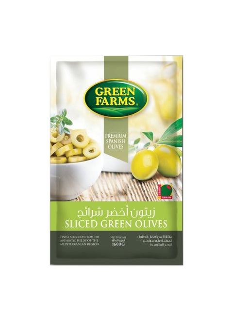 Green Farms Sliced Green Olives, 1.6Kg