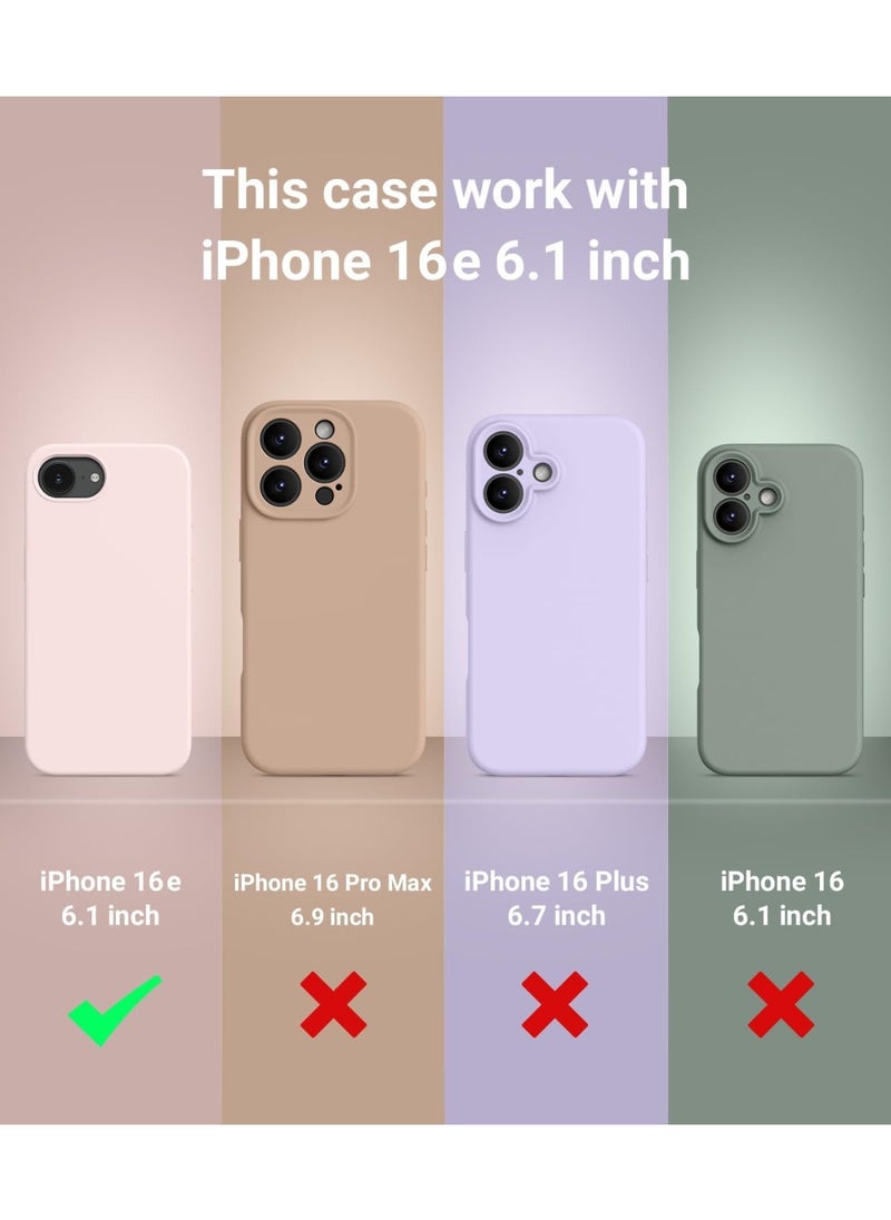 Houmt iPhone 16e 6.1-Inch Case Cover Premium Liquid Silicone Case Soft Anti-Scratch Shockproof Camera Protection Phone Cover For iPhone 16e 6.1-Inch  - Image 2