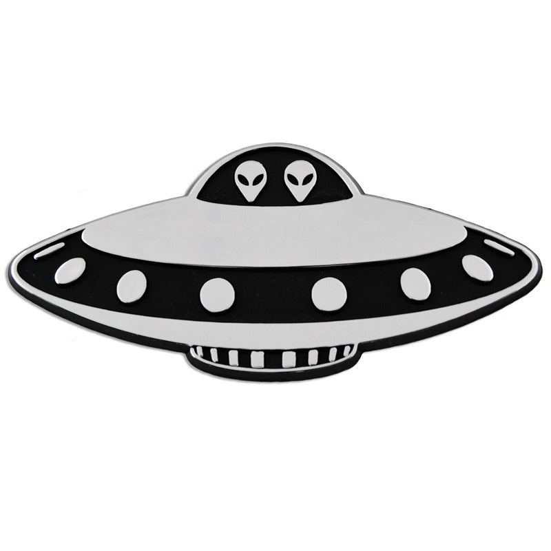EvolveFISH UFO Saucer Plastic Auto Emblem Silver4 x 1 34 - Image 3