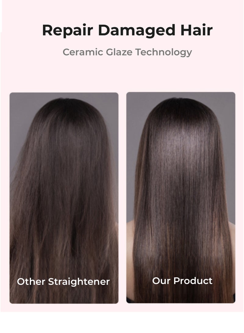 مكواة فرد الشعر بشاشة رقمية - 2 في 1 لفرد وتجعيد الشعر، 6 إعدادات حرارة حتى 230°م، تصميم مضغوط وسهل الحمل للسفر (أسود) - Image 5