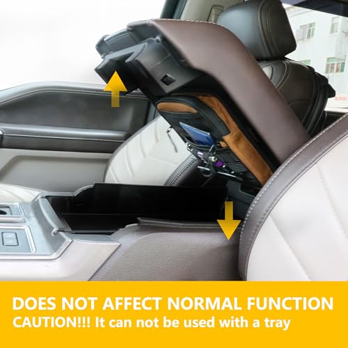 RERPRO منظم تخزين كونسول مركزي RERPRO متوافق مع فورد F150 2017 2018 2019 2020 2021 ملحقات منظم الكونسول حقيبة مخفية مع حزام تكتيكي لوحة مولي، برتقالي - Image 4