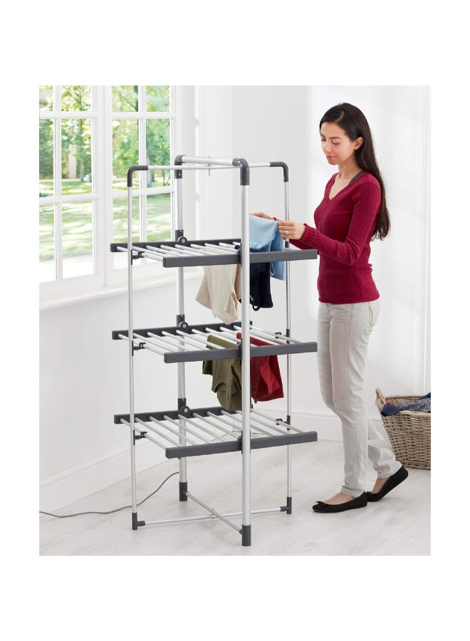 BLACK+DECKER 300W 3-Tier Heated Clothes Drying Rack Cool Grey and Black 140 x 73 x 68 cm 63099 - Image 2