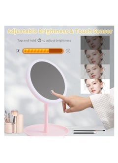 Rightsure Lighted Makeup Mirror with Magnification 10X, 7 Inch 3 Color Dimmable Lights Cosmetic Mirror, 90° Swivel Rechargeable LED Vanity Mirror, Portable Table Desk Counter top Mirror Standing Mirror  - Image 5