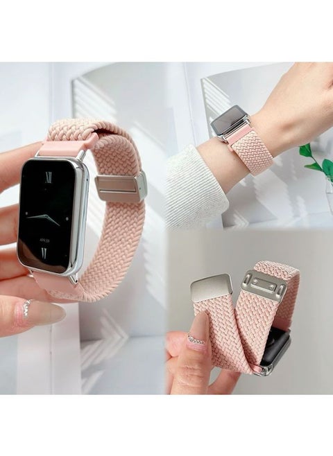 لساعة Huawei Watch Fit2 حزام ساعة منسوج Fit3 حزام معصم ديناميكي ممتص مغناطيسي - اللون: كريمي مسحوق رملي مناسب لجيل Huawei Fit2