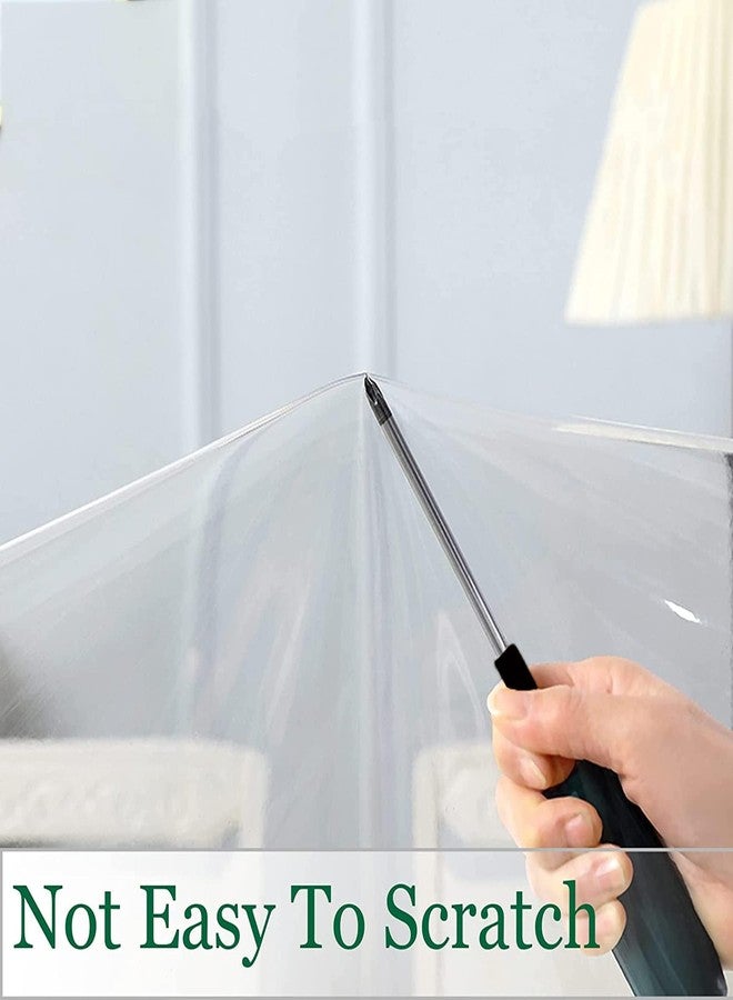 DurableDelights واقي مفرش طاولة بيضاوي شفاف من الفينيل من DurableDelights - مقاس 52 × 70 بوصة، متين للغاية، مقاوم للماء والزيوت، شفاف، مناسب لطاولة الطعام البيضاوية وطاولة الحفلات - Image 4