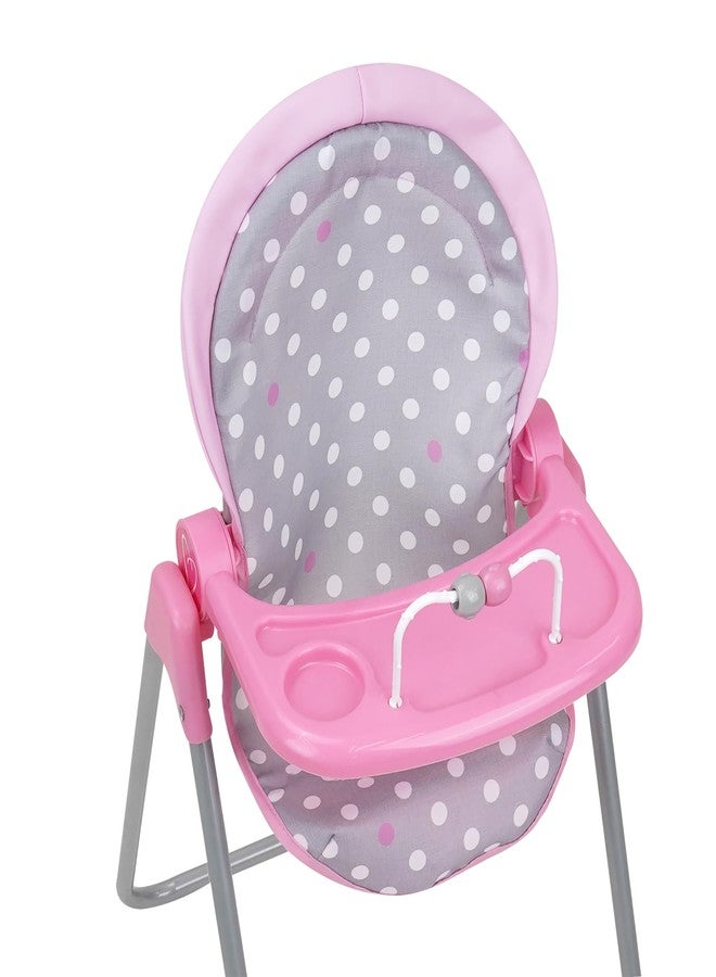 509 Crew: Cotton Candy Pink: Foodie Doll Highchair - Pink, Grey, Polka Dot - for Dolls Up to 21", Sturdy, Kids Pretend Play, Ages 3+ - Image 5