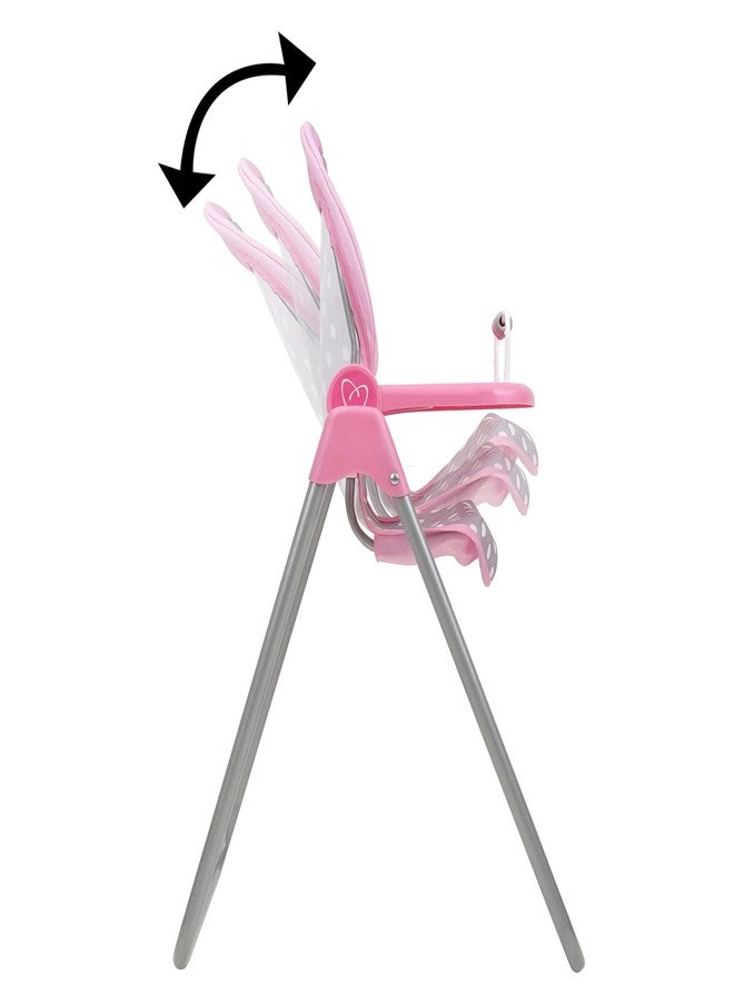 509 Crew: Cotton Candy Pink: Foodie Doll Highchair - Pink, Grey, Polka Dot - for Dolls Up to 21", Sturdy, Kids Pretend Play, Ages 3+ - Image 2