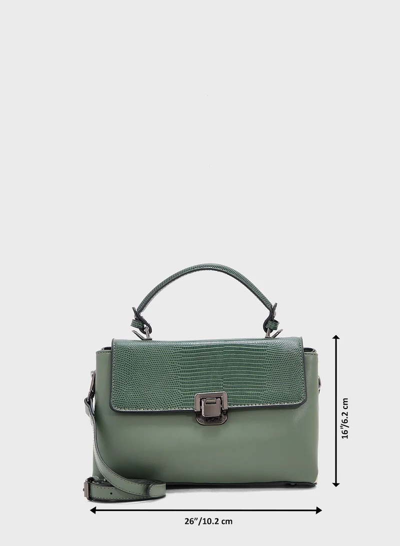ELLA Metal Clasp Satchel Bag