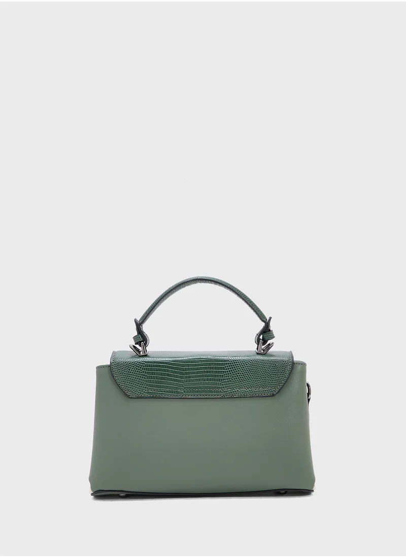 ELLA Metal Clasp Satchel Bag