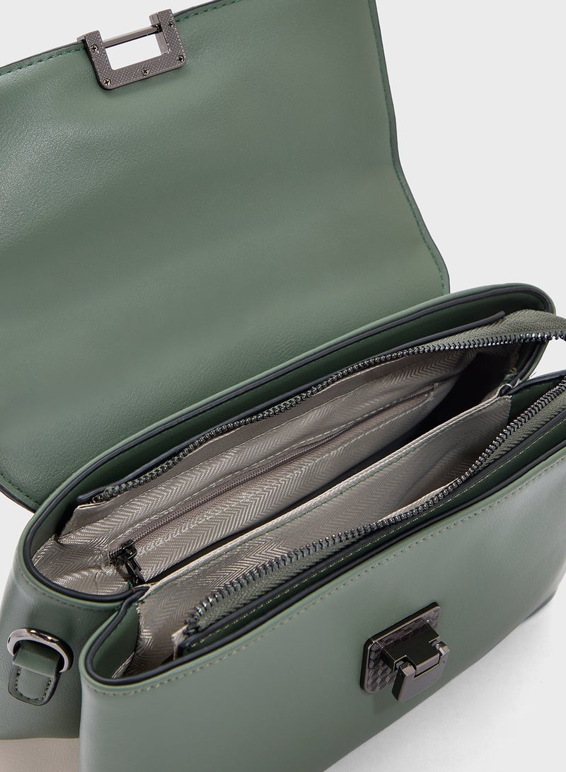 ELLA Metal Clasp Satchel Bag  - Image 5