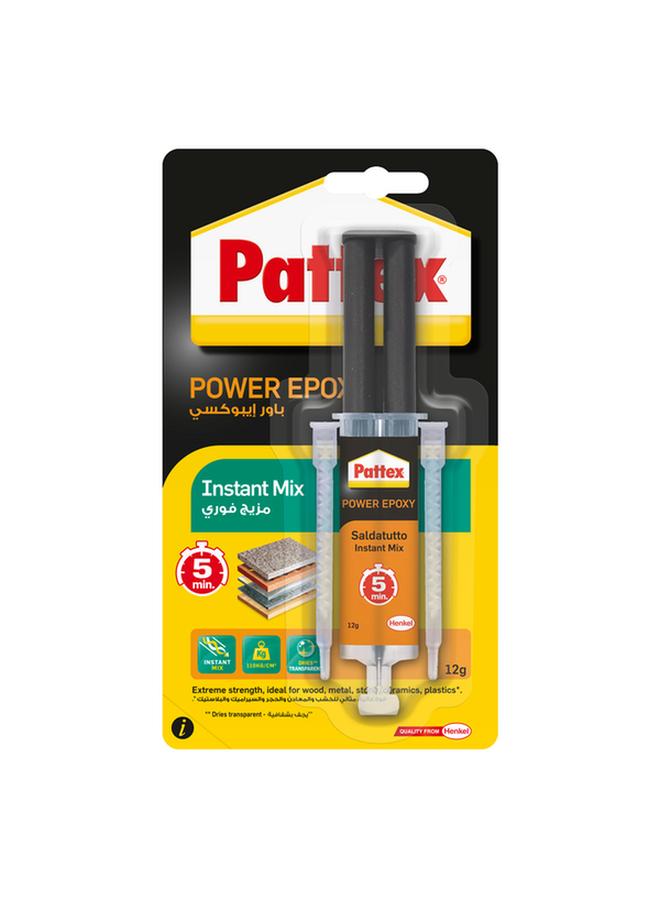 Pattex 5 Minutes Instant Mix Power Epoxy Glue Syringe Clear 12g 2753928 - Image 1