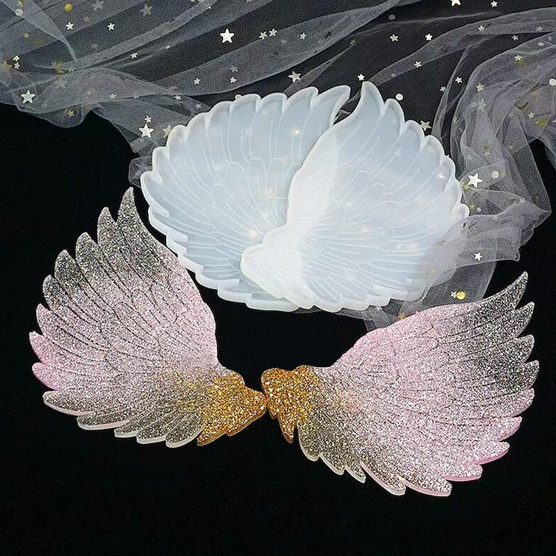 Smays Large Square & Angel Wings Silicone Mold Set - for DIY Resin Coasters, Memorial Candle Holders, Photo Frames - Image 2