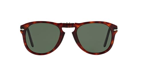 Persol PO0714 Aviator Sunglasses, Havana/Crystal Green, 52 mm - Image 1