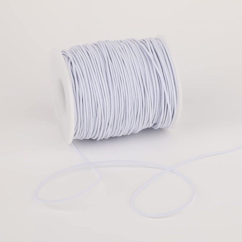 Elastic Cord for Bracelets 1 mm 330 Feet Durable Bracelet String Stretch Elastic String for Jewelry Making Necklaces and Beading White
