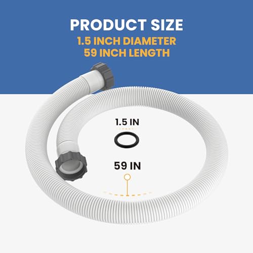 Pokin 1.5" Diameter Accessory Pool Pump Replacement Hose for Intex1500 to 2500 Gph Filter Pumps,Sand Filters,& Saltwater Systems,59" Long Garden Hose For Above Ground Pool Part Number 29060E - Image 2
