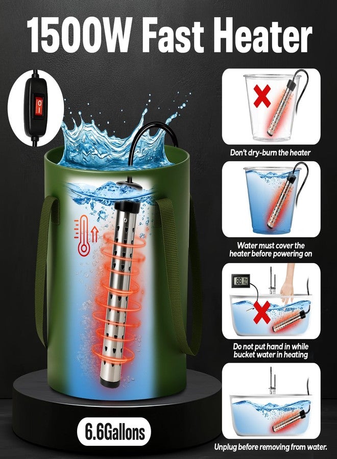 Goody King Portable Camping Shower with Heater, 6000mah Rechargeable Portable Shower Pump, Large Capacity Foldable Bucket, Filtered Shower Head, Outdoor Shower for Camping, RV, Pet Bath, Car Wash, Water Plant - Image 2