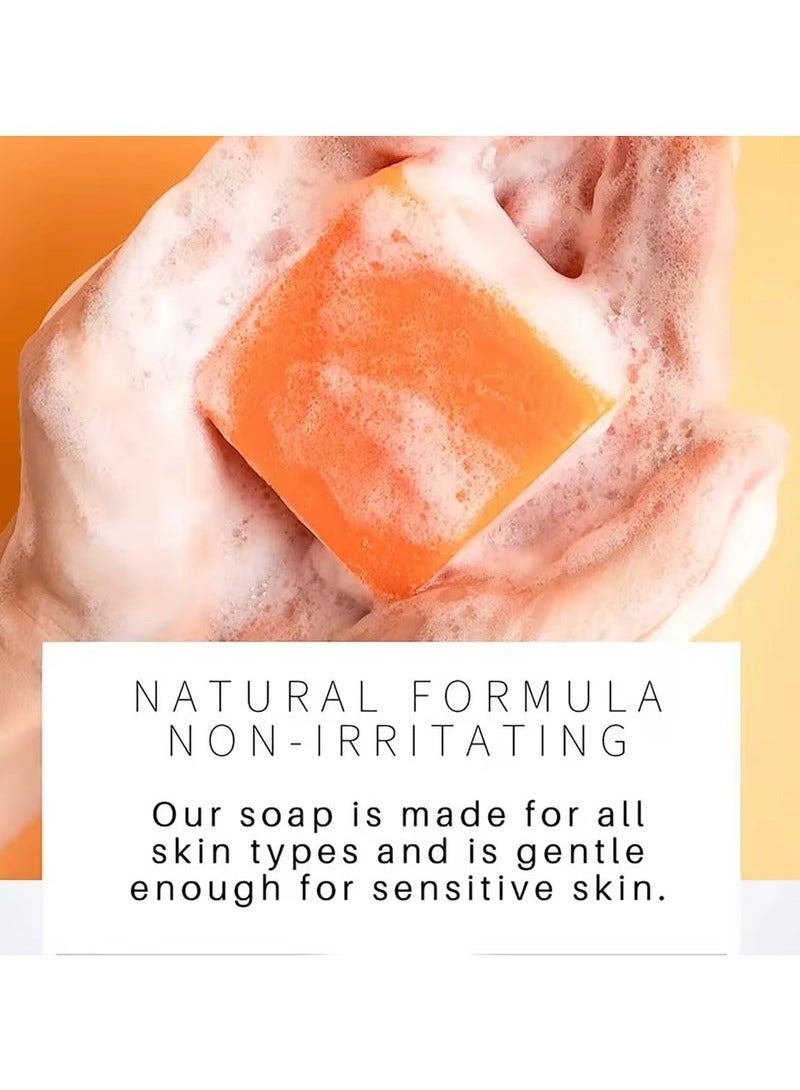 RUBRIEL 100g Original Turmeric Soap For Dark Spot Skin Whitening Facial Body Hand Make Soap Bar Deep Cleaning Ginger Moisturizing Soap - Image 5