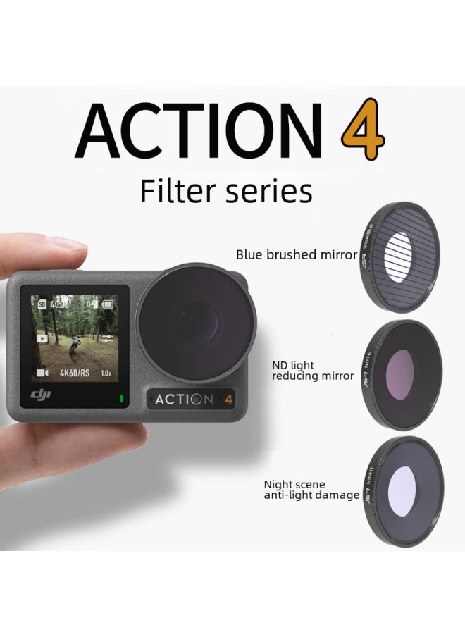 ماركة غير محددة تركيب مسمار Junestar Dji Action 4 مرشح ملحقات الكاميرا الرياضية مناسب لأجهزة الكمبيوتر الرقمية/الكاميرات - اللون: ACTION4 LB -8IN1 JSR-1035-25  - Image 2