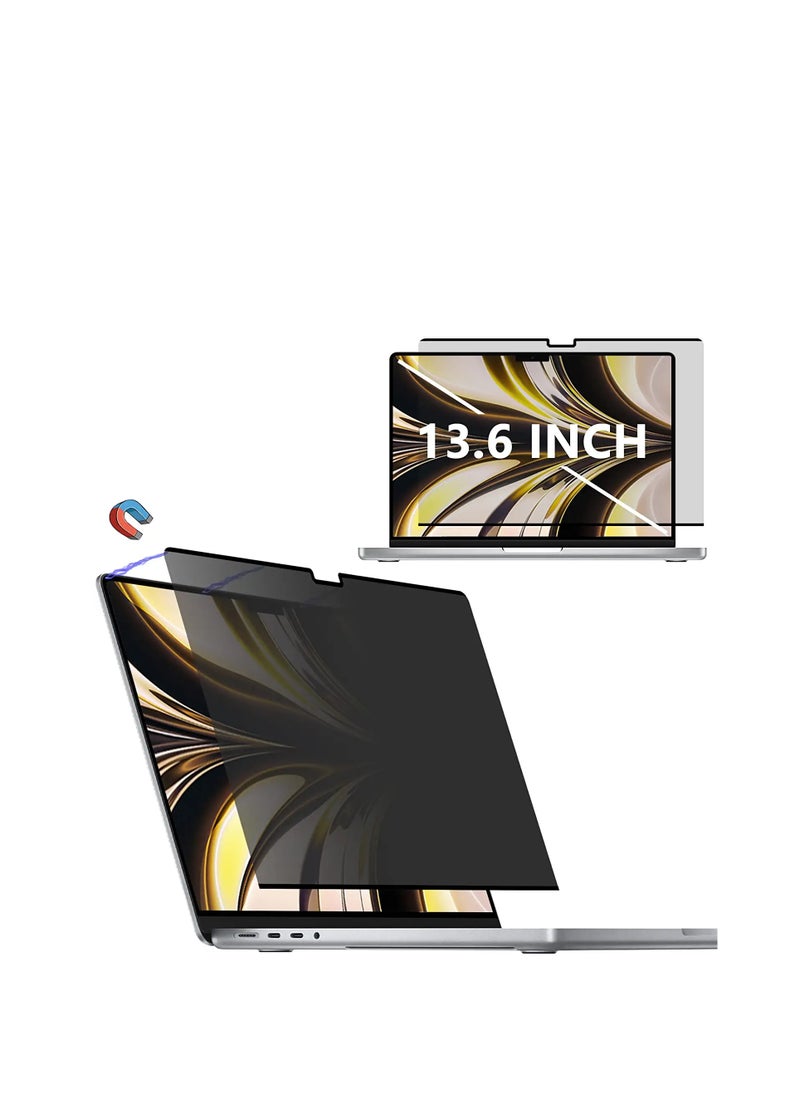Privacy Screen for MacBook Air 13.6 Inch 2022 (M2, A2681) and 2024(M3,A3113) and 2025(M4 ,A3240) , Magnetic Removable Anti Glare Blue Light Filter, Screen Protector for for Mac Air 13.6 Inch