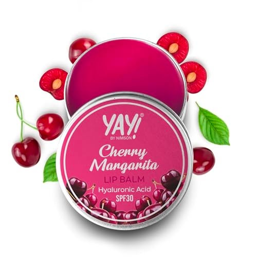 Nimson Yay! By Nimson Cherry Margarita Lip Balm, With Hyaluronic Acid with SPF 30, For Moisturised & Nourished Lips, Protects from Sun Damage, For Men and Women - 50g - Image 1