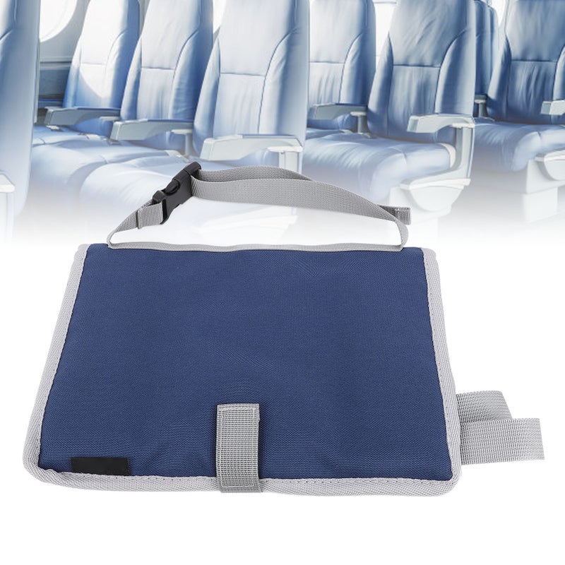 Foldable Travel Tray Cover Multifunctional Airplane Tray Organizer Kids and Adults Train Table Tray Bag for Planes Trains Navy Blue - Image 2