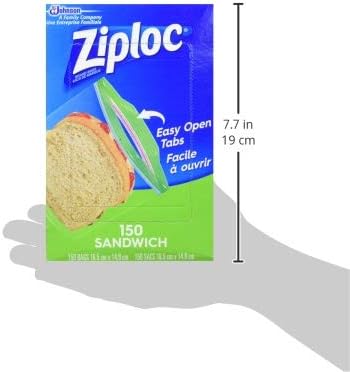 Ziploc Sandwich and Snack Bags with EasyGuide Texture Plastic Storage Bags with Grip n Seal Technology 150 Bags Total - Image 3