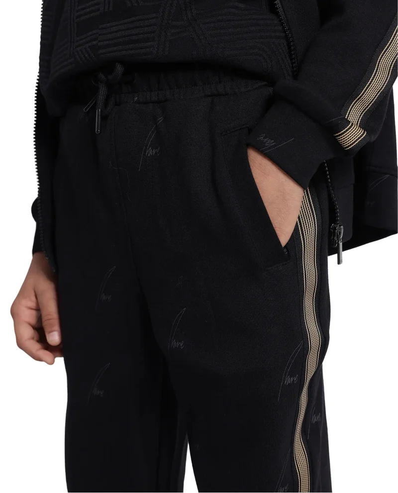 Rare Ones Rare Ones Kids Jeck Black Cotton Poly Jelly Print Trackpant