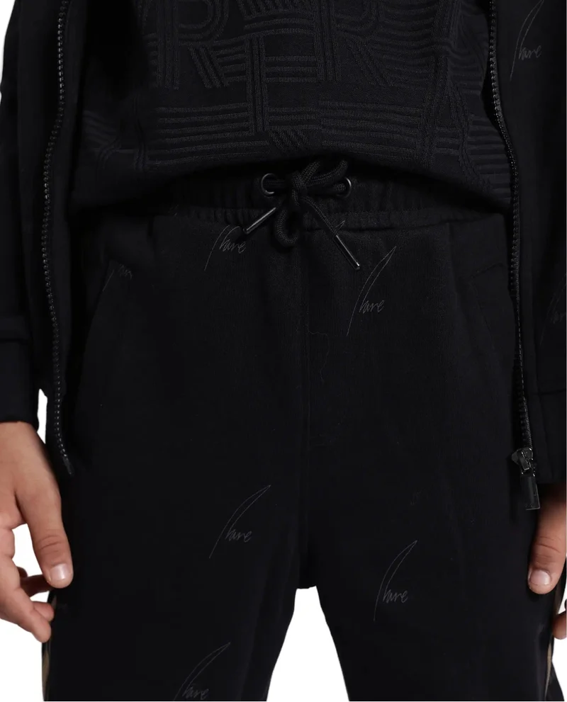 Rare Ones Rare Ones Kids Jeck Black Cotton Poly Jelly Print Trackpant